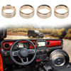 Picture of Voodonala Air Conditioner Headlight Center Consoles Switch Knob Cover Trim for 2018-2024+ Jeep Wrangler JL JLU Gladiator JT Interior Accessories Gold Aluminum Alloy 4pcs…