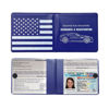 Picture of Ziciner Car Registration Insurance Holder, 2Pack Essential Auto PVC Card Document Glove Box Organizer with Velcro Closure, Universal Car Accessories for Men & Women (Blue/Back Flag)
