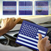 Picture of Ziciner Car Registration Insurance Holder, 2Pack Essential Auto PVC Card Document Glove Box Organizer with Velcro Closure, Universal Car Accessories for Men & Women (Blue/Back Flag)