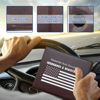 Picture of Ziciner Car Registration Insurance Holder, 2Pack Essential Auto Card Document Glove Box Organizer with Velcro Closure, Vehicle Interior Accessories Perfect for Most Car, Truck, SUV (Brown/White Flag)