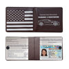 Picture of Ziciner Car Registration Insurance Holder, 2Pack Essential Auto Card Document Glove Box Organizer with Velcro Closure, Vehicle Interior Accessories Perfect for Most Car, Truck, SUV (Brown/Back Flag)