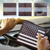 Picture of Ziciner Car Registration Insurance Holder, 2Pack Essential Auto Card Document Glove Box Organizer with Velcro Closure, Vehicle Interior Accessories Perfect for Most Car, Truck, SUV (Brown/Back Flag)