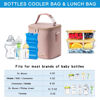 Picture of BABEYER Breast Milk Cooler Bag with Ice Pack Fits 6 Baby Bottles Up to 9 Ounce, Baby Bottle Bag with Shoulder Strap for Nursing Mom Daycare, Pink