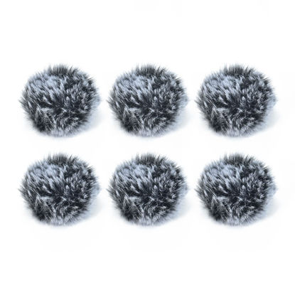 Picture of Cubilux Wind Muff (Dead cat) for Lavalier Lapel Microphone, Outdoor Furry Windscreen, Windshield, Windjammer for Mini MIC, 6-Pack