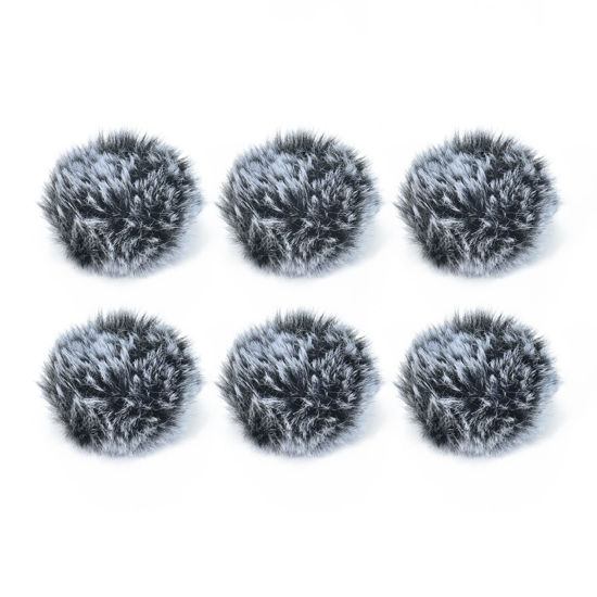 Picture of Cubilux Wind Muff (Dead cat) for Lavalier Lapel Microphone, Outdoor Furry Windscreen, Windshield, Windjammer for Mini MIC, 6-Pack