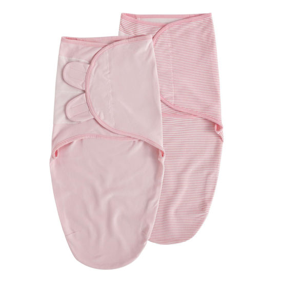 Picture of Soarwg Kids Baby Swaddle, Organic Baby Swaddles 0-3 Months, Swaddle Blanket, Swaddle Sack, Adjustable Newborn Infant Swaddle for Girl, Standard 100 by Oeko-TEX, Pink 2 Pack Small