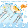 Picture of Pimoys 9 Pieces Toddler Forks Kids Forks, Kids Silverware Stainless Steel Childrens Safe Flatware Metal Baby Utensils Set Small Forks for Self Feeding, Dishwasher Safe