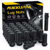 Picture of MIKKUPPA M14x1.5 Wheel Lug Nut - Replacement for Chevy Silverado 1500 2500, GMC, Ford, Ram, Aftermarket Wheel - 32pcs Black Closed End Lug Nuts with 1 Socket Key