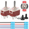 Picture of Nilight 4Pin Reverse Polarity Toggle Switch 2PCS 12V Momentary Rocker Switch 30A On Off On DPDT 3 Position Waterproof Boot Cap Jack Motor Switch Control w/14 Gauge Wires, 2 Years Warranty