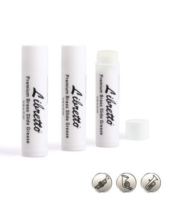 Picture of Libretto Tuning Slide Grease, Set of 3, Odorless, Smooth, Pure, Materials from Japan, Special-Blended Formula, for Trumpet, French Horn, Tuba, Trombone, 0.16 oz (5 ml)