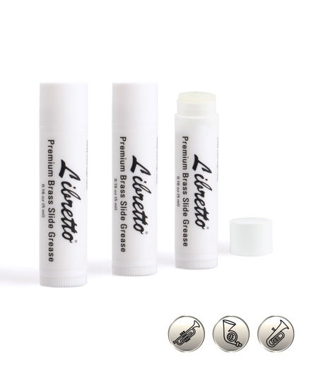 Picture of Libretto Tuning Slide Grease, Set of 3, Odorless, Smooth, Pure, Materials from Japan, Special-Blended Formula, for Trumpet, French Horn, Tuba, Trombone, 0.16 oz (5 ml)