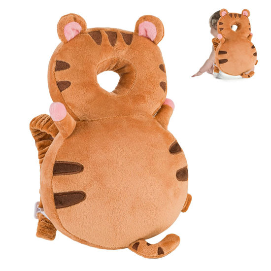 Picture of Baby Head Protector Backpack, Toddler Toddler Head Protector, Toddler Head Protector Padded Backpack Elasticated Carrier Wear (Tiger)
