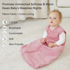 Picture of Unnivoll Fleece Baby Sleep Sack 0-6 Months with Plush Dots 1.5 Tog Baby Wearable Blanket with 2-Way Zipper Warm Sleeping Sack for Toddler Infant Newborn - Small, Pink