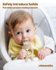 Picture of 2 Packs Baby Fruit Feeder & Freezer Nibble Tray Combo, Push Pop Baby Food Feeder to Safely Introduce New Foods, Fresh & Frozen Food Silicone Feeder, 100% Food Grade, BPA Free (Caramel & Blue)