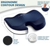 Picture of ComfiLife Premium Comfort Seat Cushion - Non-Slip Orthopedic 100% Memory Foam Coccyx Cushion for Tailbone Pain - Cushion for Office Chair Car Seat - Back Pain & Sciatica Relief (Navy)