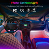 Picture of Interior Car Lights Keepsmile Car Accessories APP Control with Remote Music Sync Color Change RGB Under Dash Car Lighting with Charger 12V LED Lights Running Board Lights