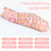 Picture of Buryeah 4 Pack Preemie Swaddle Blanket Wrap Set with Hat for Baby Boys Girls 3-7 Lbs Preemie Newborn Clothes Sleepers Cap (Pink,Boho)