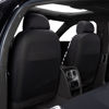 Picture of Flying Banner car seat Covers Protects Water Proof Faux Leather Carbon Fiber Fronts Rear Bench Covers (Cow Black, Full Set - Combo Pack)