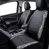 Picture of Flying Banner car seat Covers Protects Zebra Printing Faux Leather Carbon Fiber Front Pair Carbon Fibre