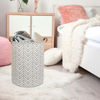 Picture of CLOCOR Large Round Storage Bin,Collapsible Storage Baskets, Dirty Laundry Hamper Baskets for Baby Boys and Girls, Office, Bedroom, Toys Nursery Kids Clothes Gift Basket (Grey geometry)