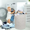 Picture of CLOCOR Large Round Storage Bin,Collapsible Storage Baskets, Dirty Laundry Hamper Baskets for Baby Boys and Girls, Office, Bedroom, Toys Nursery Kids Clothes Gift Basket (Grey geometry)