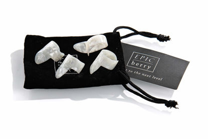 Picture of EPIC berry Thumb and Finger Picks - Medium White - Best for Fingerstyle Guitar, Banjo or Ukulele. Includes a Pouch.