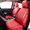 Picture of Flying Banner car seat Covers Protects Water Proof Faux Leather Carbon Fiber Fronts Rear Bench Covers (Red Red, Full Set - 8PCS)