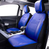 Picture of Flying Banner car seat Covers Protects Water Proof Faux Leather Carbon Fiber Fronts Rear Bench Covers (Blue Blue, Full Set - 8PCS)