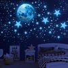 Picture of 1138Pcs Glow in The Dark Stars, Glow in The Dark Moon for Ceiling Planets Space Wall Stickers Solar System Galaxy Wall Decals for Kids Boys Bedroom Living Room Decoration -Blue