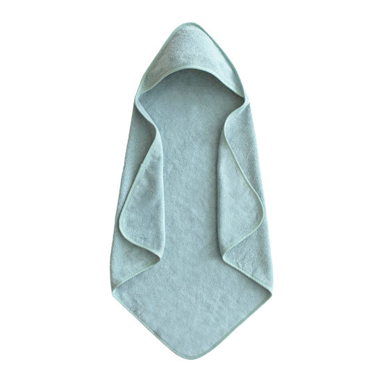Picture of mushie Baby Hooded Towel | Organic Cotton (Sea Mist)