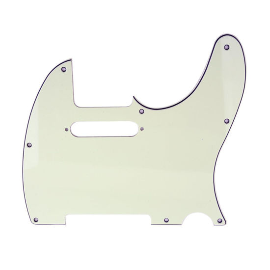 Picture of Musiclily 8 Hole Guitar Tele Pickguard Scratch Plate for American/Mexican Fender Standard Telecaster TL Modern Style, 3Ply Ivory