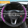 Picture of Bling Soft Leather Steering Wheel Cover, 15 Inch Colorful Rhinestones Auto Elastic Steering Wheel Protector, Sparkly Crystal Diamond for Women Girls, Car Accessories for Most Cars (Purple)