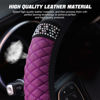 Picture of Bling Soft Leather Steering Wheel Cover, 15 Inch Colorful Rhinestones Auto Elastic Steering Wheel Protector, Sparkly Crystal Diamond for Women Girls, Car Accessories for Most Cars (Purple)