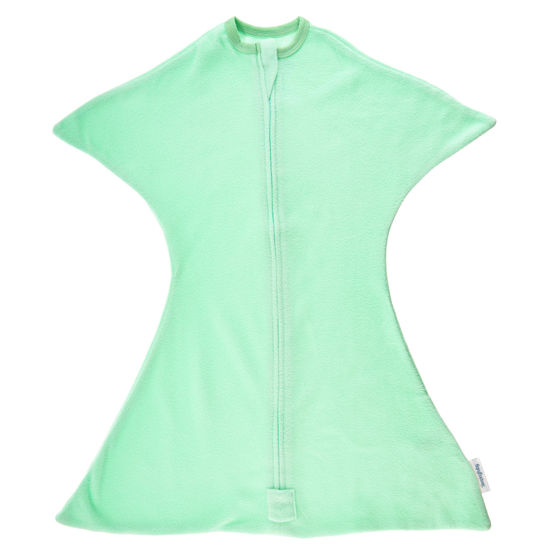Picture of SleepingBaby Zipadee-Zip Transition Swaddle - Fleece Baby Swaddling Blanket with Zipper - Mint, Small (4-8 Month)