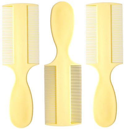 Picture of Fine Tooth Comb [Pack of 3] Double Sided Fine Teeth Baby Comb and Extra Fine Rounded Teeth for Newborn Babies and Infants with Cradle Cap and Adults with Dandruff and Lice