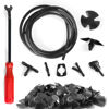 Picture of Windshield Washer Hose Kit, 2M Washer Fluid Hose+3 Pcs Hose Connectors+4 Fan Nozzles+4 Rubber Gaskets +30 Pcs Cap Heat Insulation Clips, Connect Car Water Pump and Nozzles, Suitable for Most Car