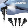 Picture of Windshield Washer Hose Kit, 2M Washer Fluid Hose+3 Pcs Hose Connectors+4 Fan Nozzles+4 Rubber Gaskets +30 Pcs Cap Heat Insulation Clips, Connect Car Water Pump and Nozzles, Suitable for Most Car