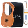 Picture of Lyre Harp Mulucky 7 Metal Lyre Steel String Bone Saddle Mahogany Lyre Instrument with Tuning Wrench and Black Gig Bag - MLH701