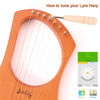 Picture of Lyre Harp Mulucky 7 Metal Lyre Steel String Bone Saddle Mahogany Lyre Instrument with Tuning Wrench and Black Gig Bag - MLH701