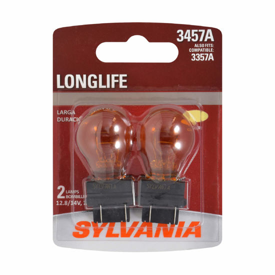 Picture of SYLVANIA - 3457A Long Life Miniature - Amber Bulb, Ideal for Park and Turn Lights (Contains 2 Bulbs)
