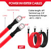 Picture of 4 AWG Battery Cable 4AWG Gauge Pure Copper Battery Inverter Cables with 3/8 in Lugs Both Ends Power Inverter Wire Set for Automotive Solar Marine Boat RV Car Motorcycle Red and Black (6ft)