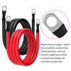 Picture of 4 AWG Battery Cable 4AWG Gauge Pure Copper Battery Inverter Cables with 3/8 in Lugs Both Ends Power Inverter Wire Set for Automotive Solar Marine Boat RV Car Motorcycle Red and Black (6ft)