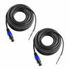 Picture of Yoico 2Pcs 6 Feet Professional Speakon to 1/4 Speaker Cable, Pair 10 ft 12 Gauge Speakon to 1/4 Male Inch Audio Amplifier Connection Heavy Duty Cord Wire with Twist Lock