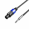 Picture of Yoico 2Pcs 6 Feet Professional Speakon to 1/4 Speaker Cable, Pair 10 ft 12 Gauge Speakon to 1/4 Male Inch Audio Amplifier Connection Heavy Duty Cord Wire with Twist Lock