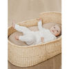 Picture of Konssy 2 Pack Muslin Fitted Bassinet Sheets for Baby Girl Boy, Soft Breathable Baby Bassinet Sheets Fit for Baby Bassinets, Cradle, Moses Basket Oval Rectangle Pad/Mattress (Pink,Summer Wheat)