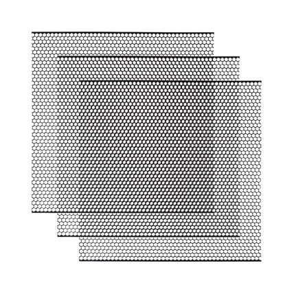 Picture of AggAuto 3Pcs Universal 13"x13" Metal Mesh, Never Rust Aluminum Alloy Vent Mesh Screen Grille Insert Hardware Cloth Honeycomb Hole 6mm Black