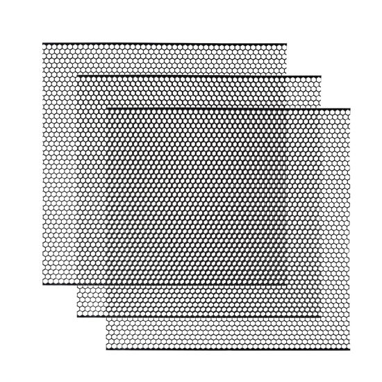 Picture of AggAuto 3Pcs Universal 13"x13" Metal Mesh, Never Rust Aluminum Alloy Vent Mesh Screen Grille Insert Hardware Cloth Honeycomb Hole 6mm Black