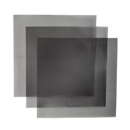 Picture of AggAuto 3Pcs Universal 13"x13" Metal Mesh, Never Rust Aluminum Alloy Vent Mesh Screen Grille Insert Hardware Cloth Rhombic Hole 4x8mm Black