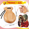 Picture of Motionchic 2 Pack Spanish Castanets Flamenco Castanets with String Traditional Wood Hand Percussion Castanets for Adults Kids Music Instrument Spain Souvenir Gift,1 Pair(Natural)