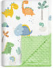 Picture of HOMRITAR Baby Blanket for Boys Girls Super Soft Minky Blanket with Dotted Backing, Toddler Blanket with Dinosaurs Multicolor Printed 30 x 40 Inch